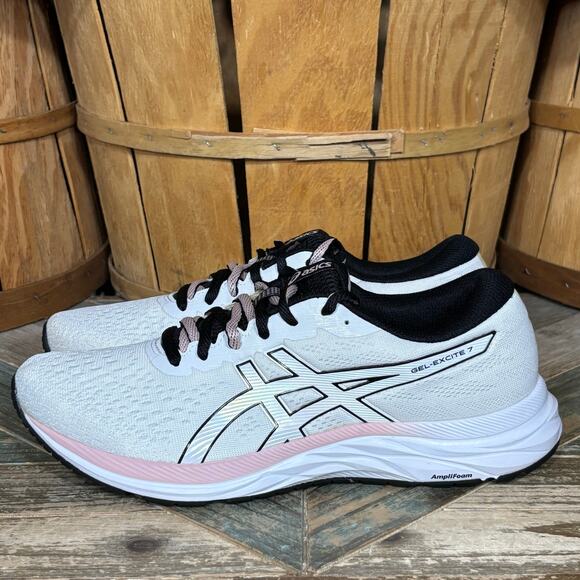 Asics GEL-Excite 7 White Pink Black Comfort Running Shoes Womens Size 11 - Picture 2 of 11